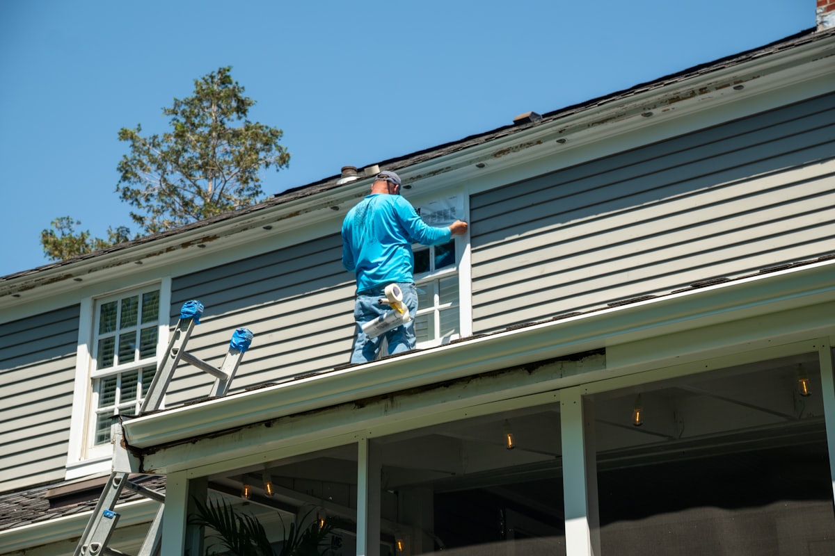 Trim masked with tape before painting